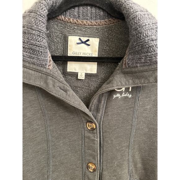 Gilly Hicks Button Up Sweatshirt Jacket Size Y2K Prep Schoolgirl Cozy Layer M - Picture 2 of 6